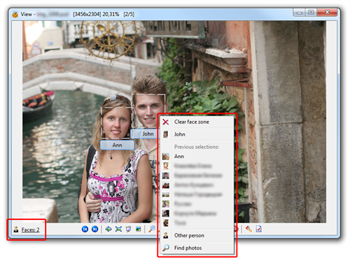 Face detection example