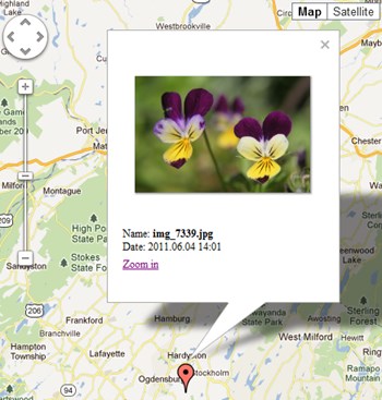 Geolocation - display pictures on map